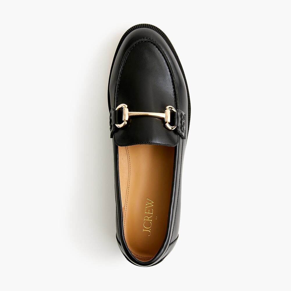 J. Crew Factory Classic Loafers Shoes Nappa Black Faux Leather US Size 8 NWOB